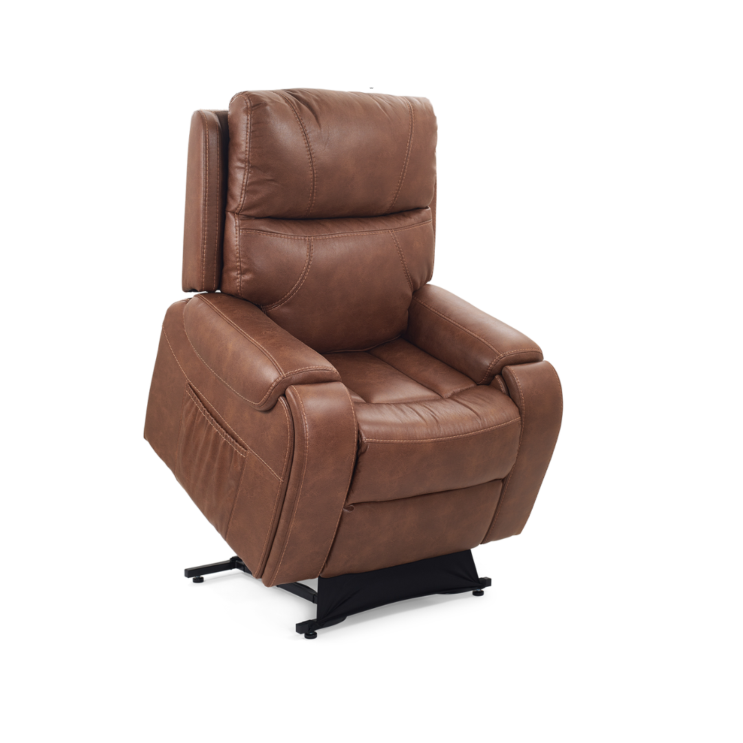 Golden Technologies Titan Luxury Reclining Power Lift Chair - Built in Table - Acorn in lifted position